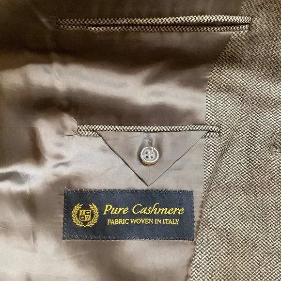 VINTAGE Neutral Italian Cashmere Tweed Oversized Blazer - Picture 11 of 16